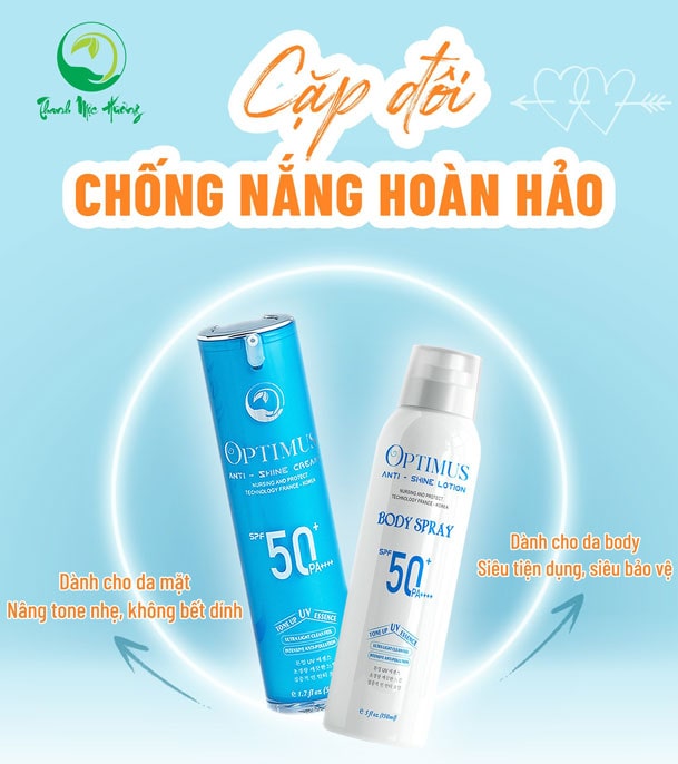 bộ đôi chống nắng Optimus Anti Shine của Thanh Mộc Hương bộ đôi chống nắng Optimus Anti Shine của Thanh Mộc Hương